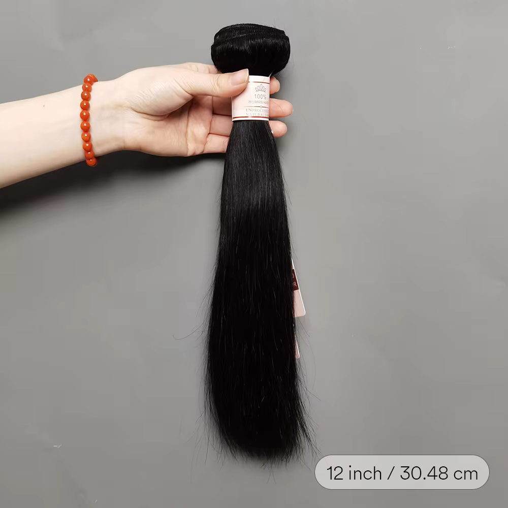 Tissage en lot 100% naturel brut noir naturel lisse, Extensions de cheveux, 10-30 pouces, 50 g/pièce