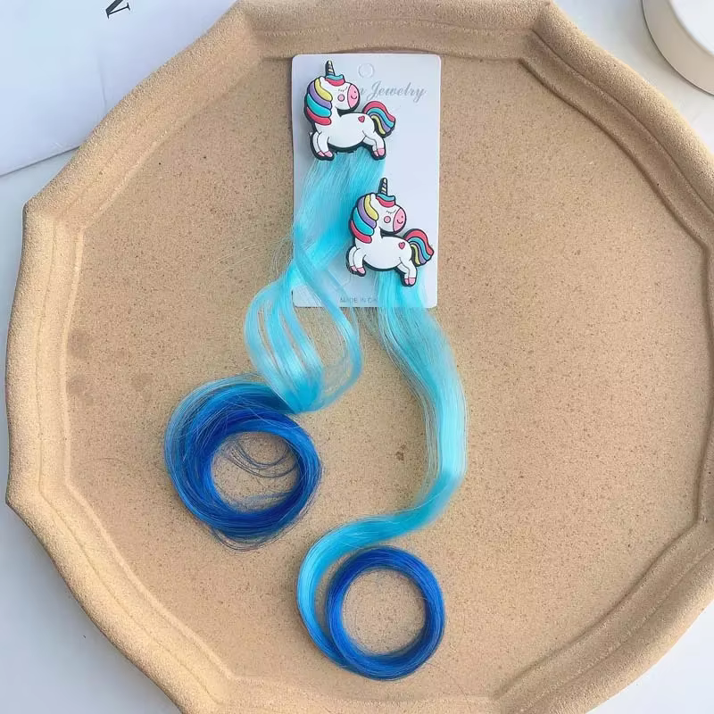 Perruques Queue de Cheval Colorée pour Fille, réinitialisation de Cheveux Brcorporelle avec Perruque