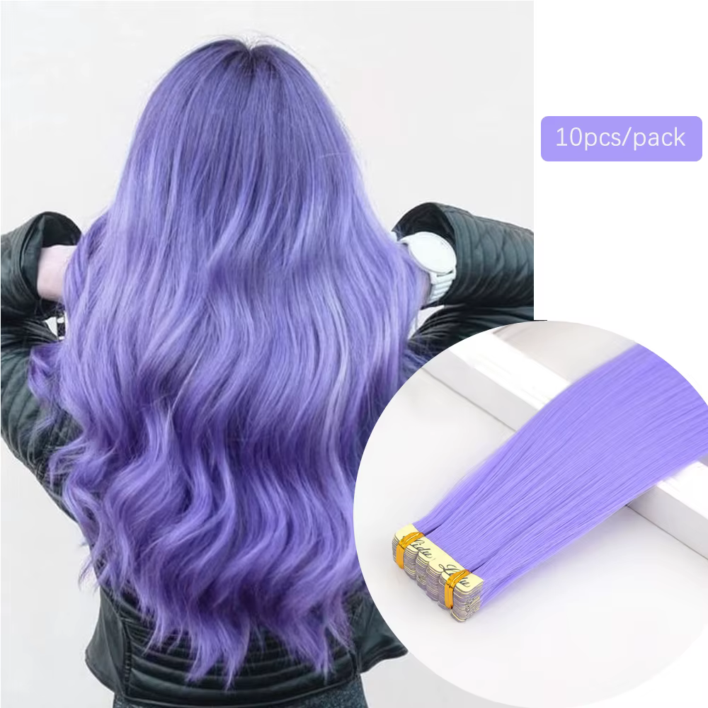 Bande dans les Extensions de cheveux adhésif Invisible bande colorée synthétique dans l'extension de