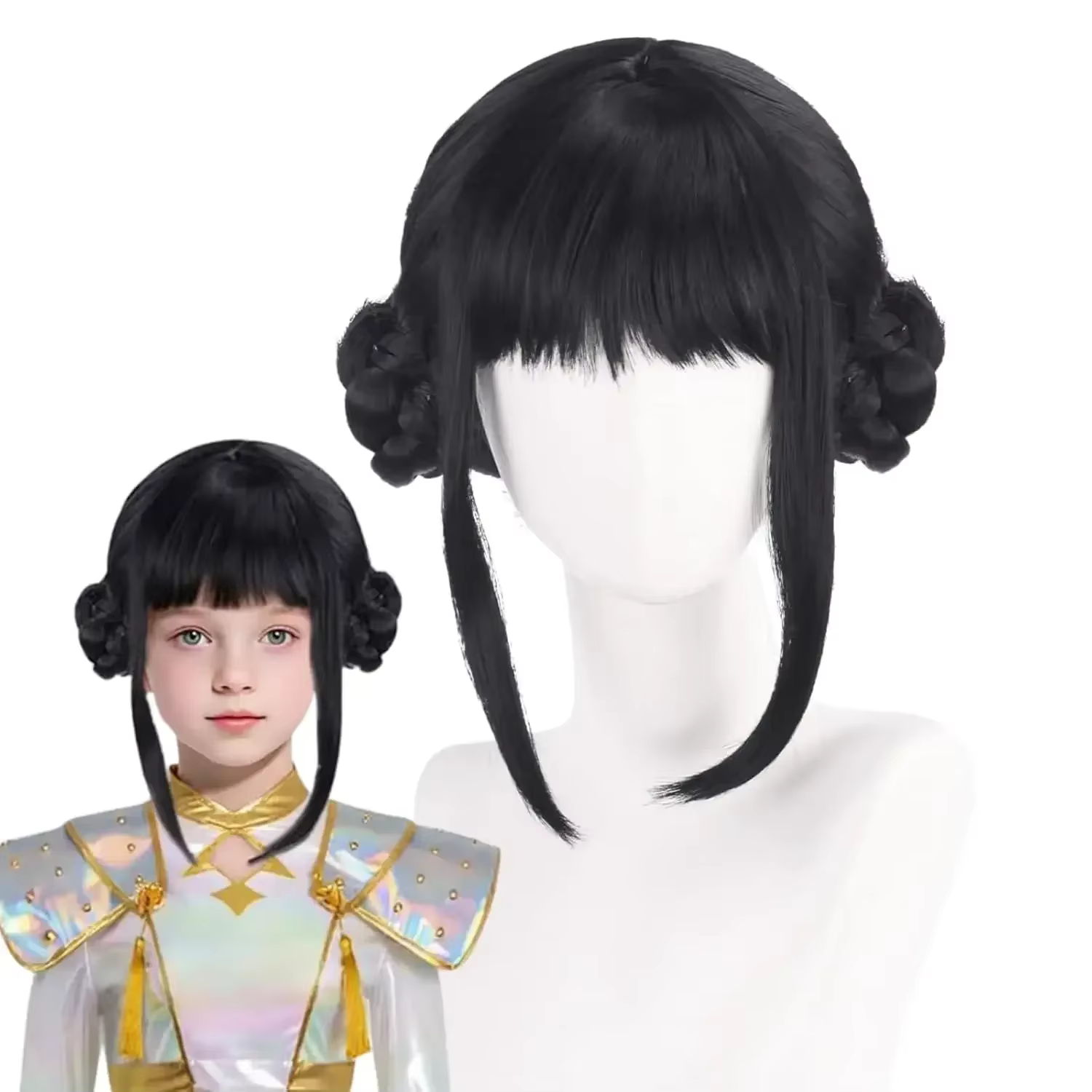 Perruque de cosplay Kpop pour film, M R Z, cheveux longs violets, noirs, rouges, synthétiques, résis