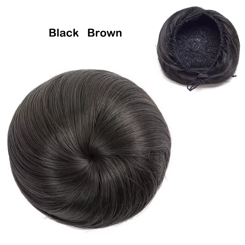 Chouchou Synthétique Lisse et Réglable, Extension de Cheveux, Queue de Cheval