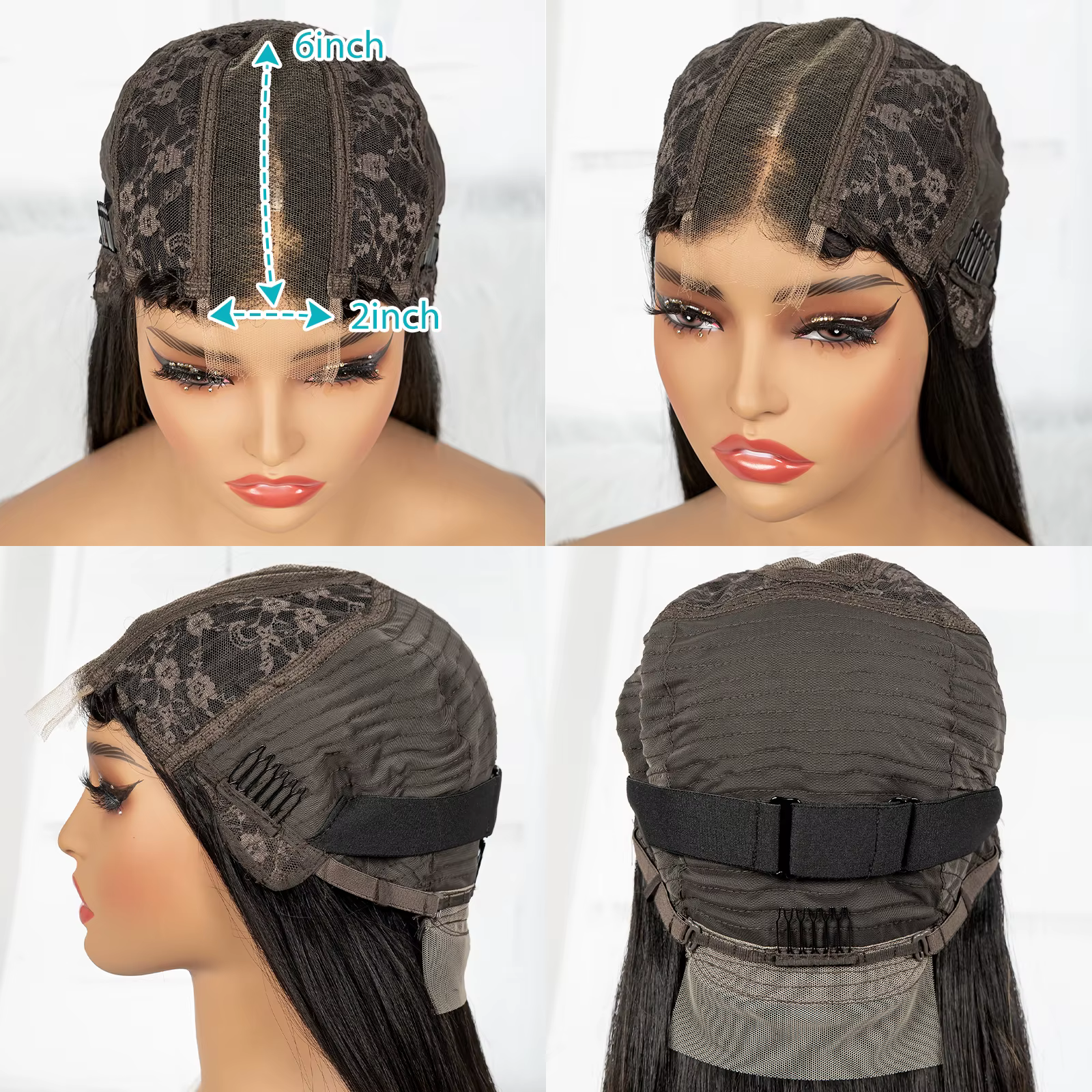 2x6 HD dentelle fermeture perruque de cheveux humains avec extrémités bouclées cheveux vierges crus