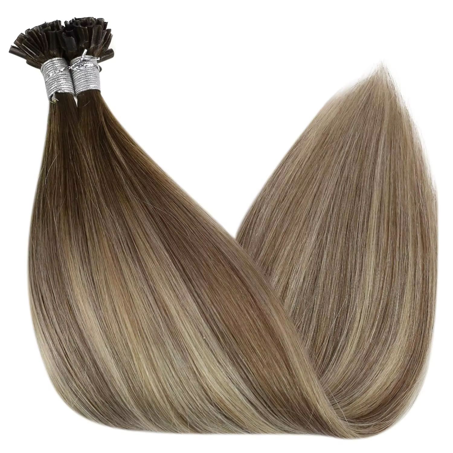 Extensions de cheveux humains brésiliens Full Shine, Remy, KerBrian, Balayage, Document piano, U Tip