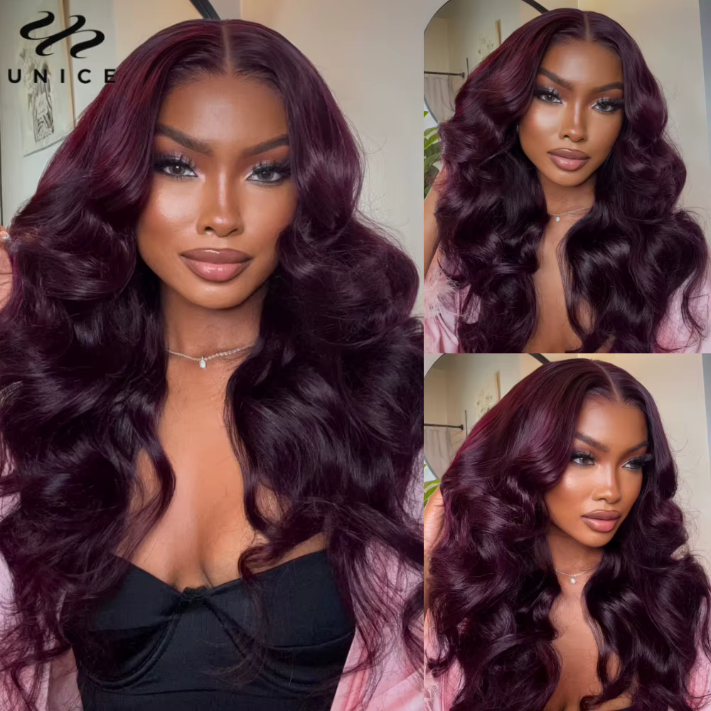 UNice cheveux noir cerise vague de corps paquets de cheveux humains 1/3/4 pièces traiter poids de ch