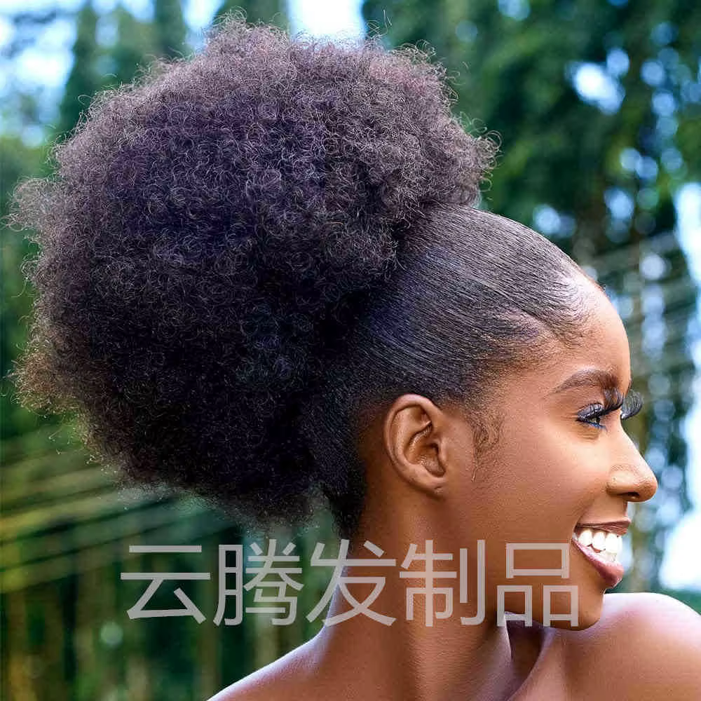 Extensions synthétiques queue de cheval Afro avec cordon de serrage, 10 pouces, pour femmes noires,