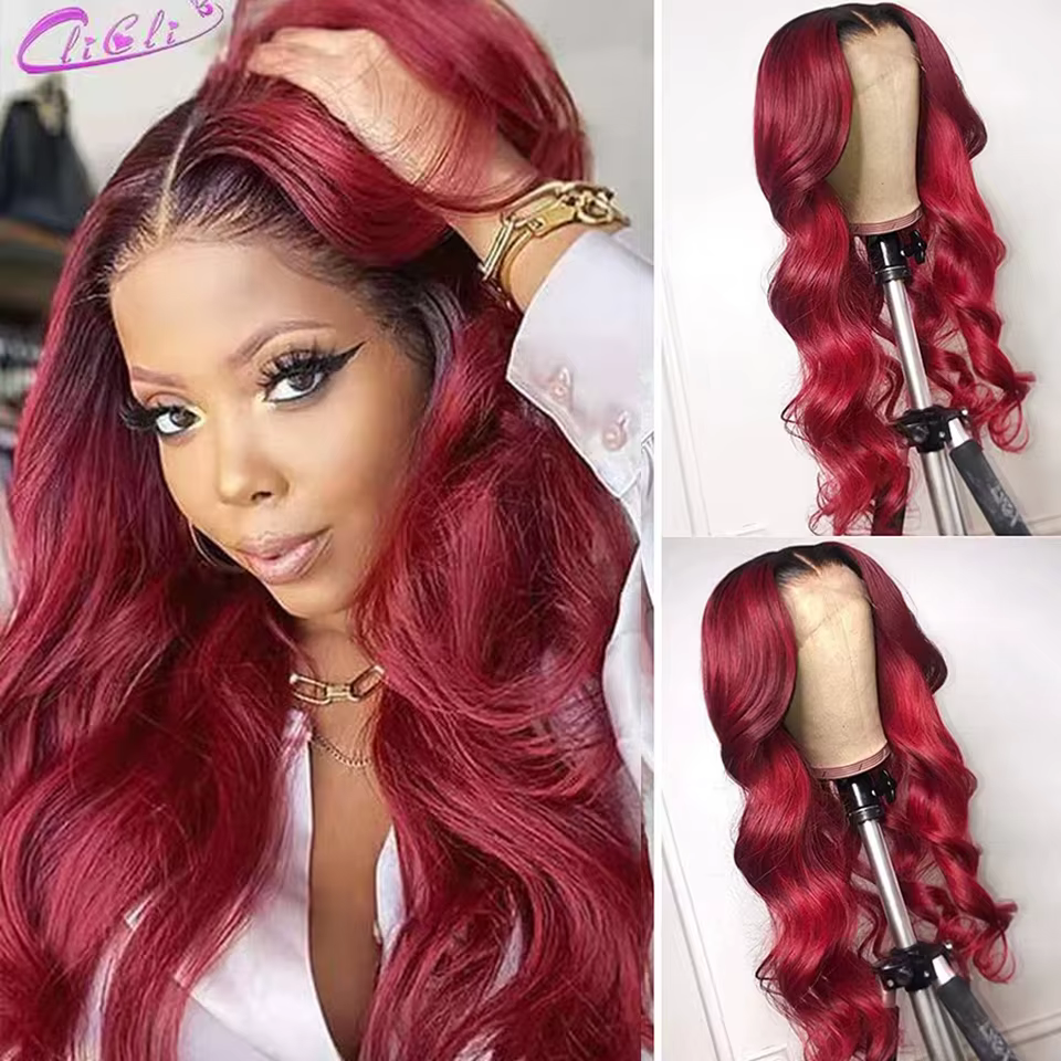 Perruque Lace Frontal Wig Body Wave naturelle, cheveux blond miel ombré, 13x4, 4x4, 180%, pour femme