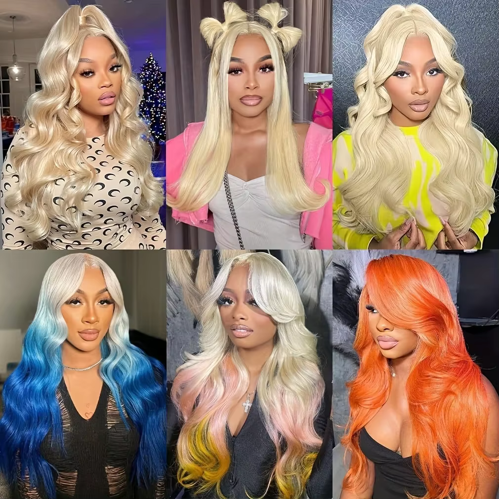 Perruques de cheveux humains blondes 613, ondulées, avec dentelle transparente HD 13x4 13x6, densité