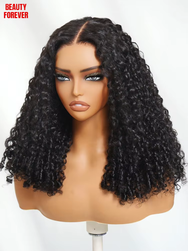 7X5 Bye Bye noeuds doigt bobines bouclés sans colle perruque de cheveux humains sans colle Transpare