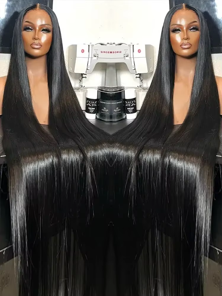 Perruque Lace Closure Wig sans colle naturelle, cheveux humains, pre-plucked, closure 7x5, 13x4, nai