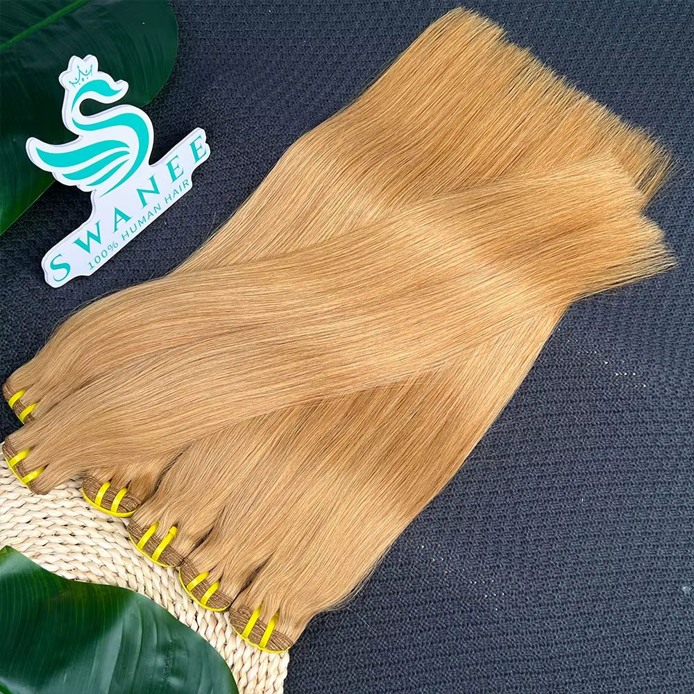 # 27 Bundles de Cheveux Humains Vierges Non Traités 100% Grade 15A Blond Miel Lisses Extensions de C