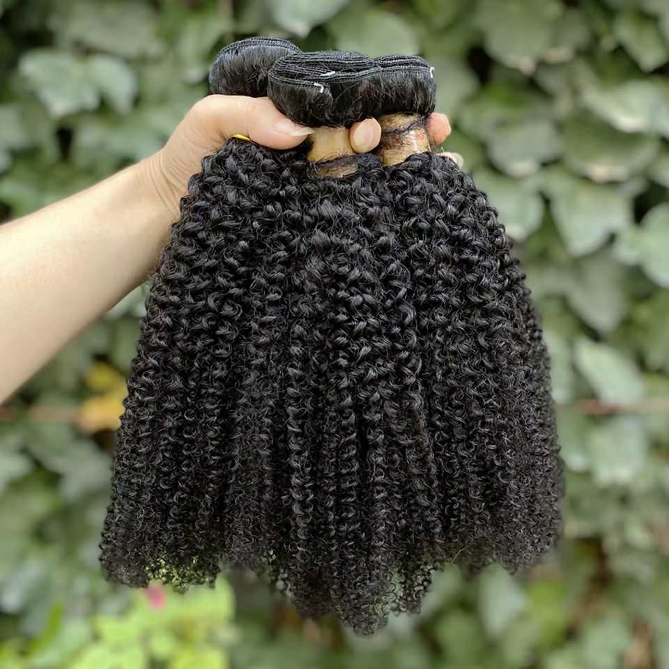 1/3 Afro crépus bouclés paquets brésiliens Afro crépus cheveux humains paquets traiter 8-28 "Extensi