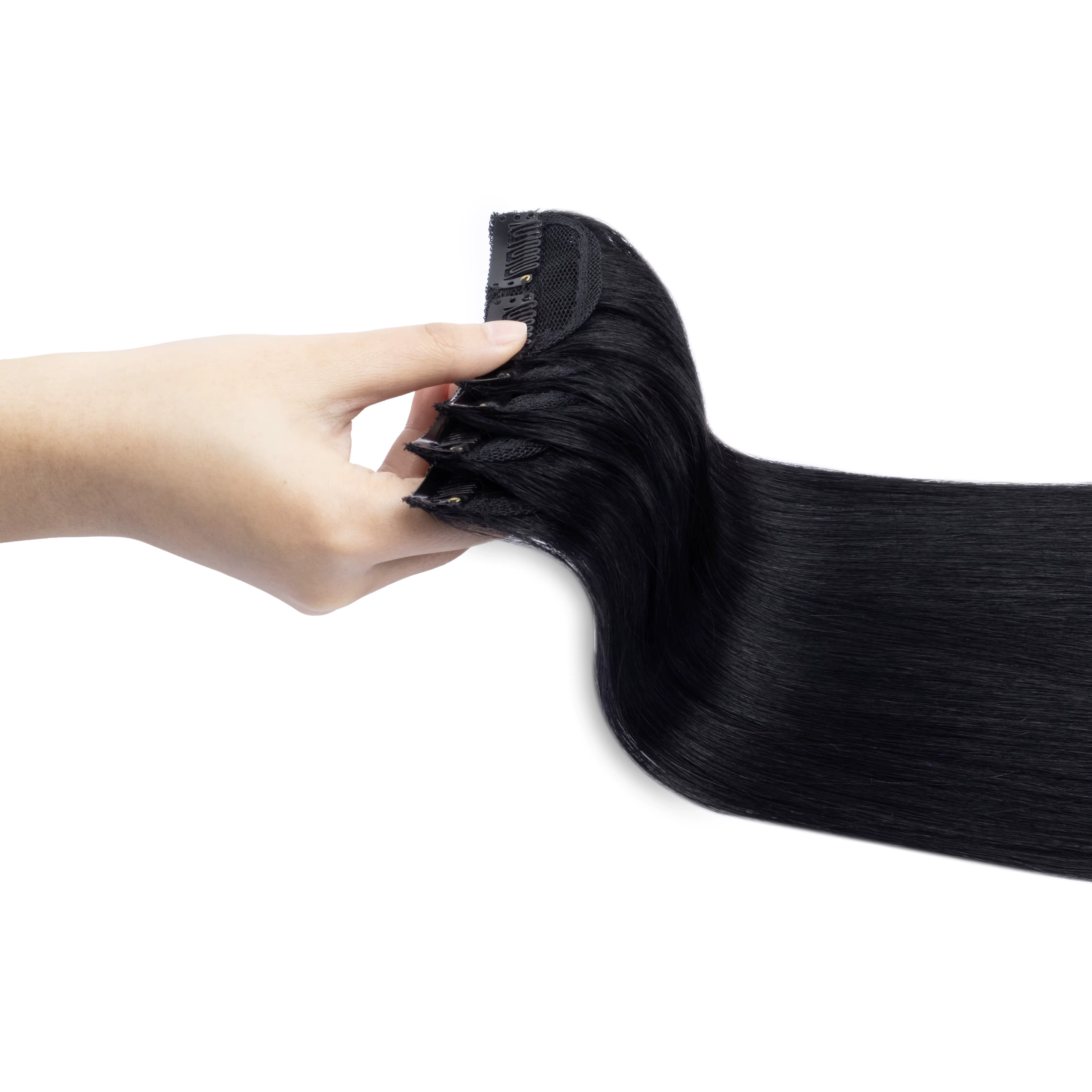 Extensions de cheveux naturels à clipser, 5 pièces, pour cheveux courts, postiches sans couture pour