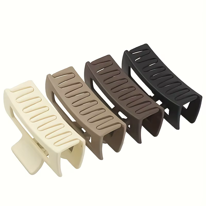 4 pinces à cheveux rectangulaires pour femmes et filles, avec griffes antidérapantes adaptées aux ch