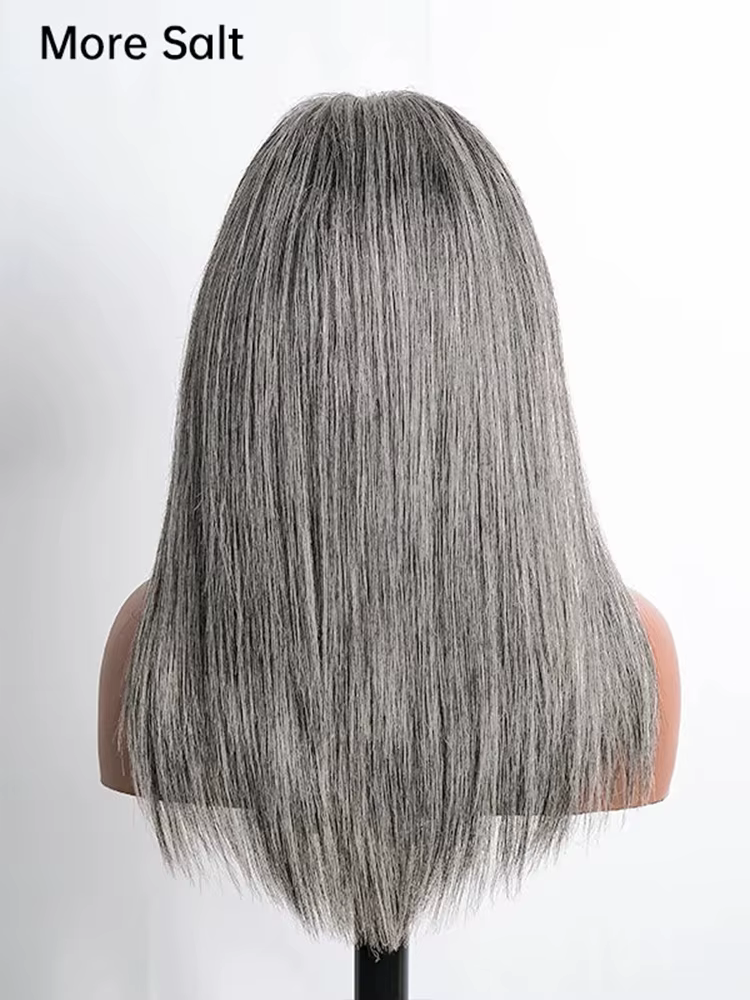 13x4 os droit gris dentelle avant perruques de cheveux humains pour les femmes brésilien sans colle