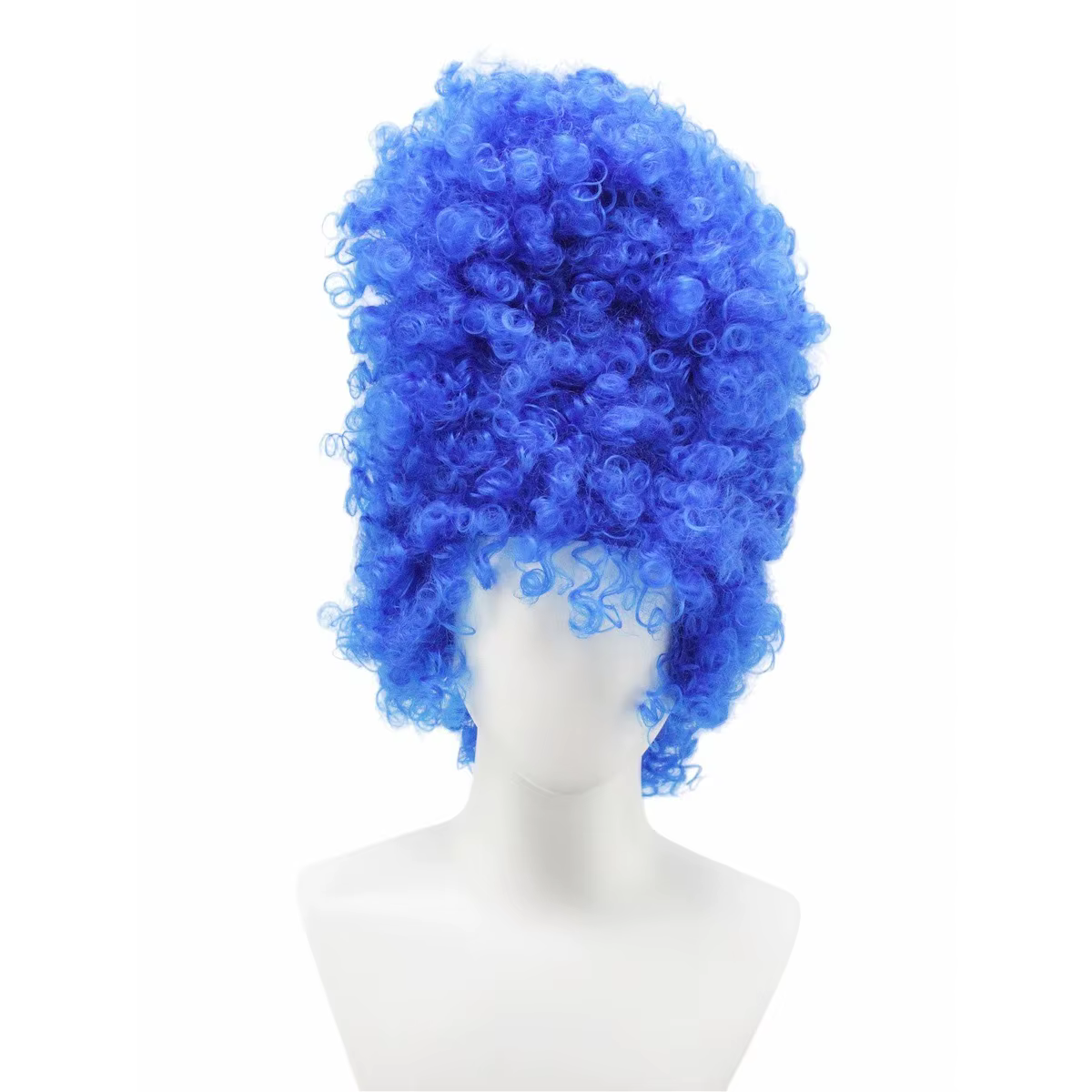 Perruque synthétique bleu vif à boucles longues, inspirée de Marge Simpson pour Halloween, le cospla