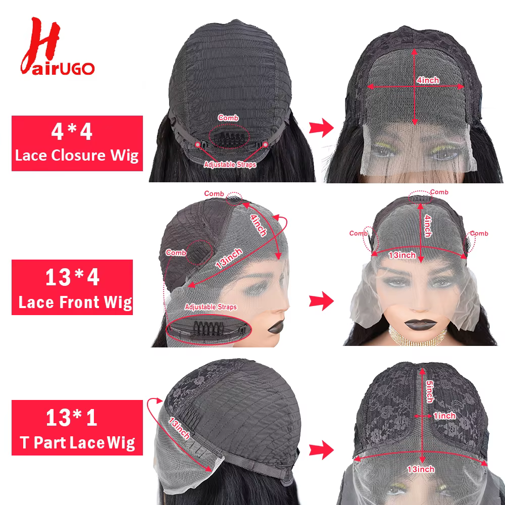HairUGo – perruque Lace Front wig brésilienne non-remy naturelle, cheveux Jerry bouclés, 13x4, 13x4,