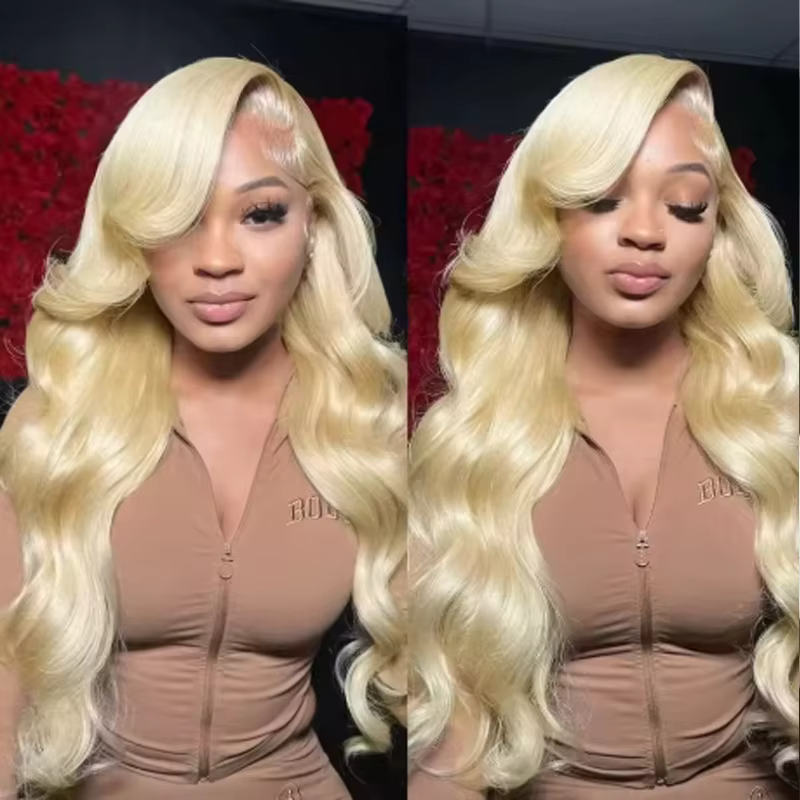 20 34 pouces 250% densité 613 perruque de cheveux humains 13x6 Hd dentelle frontale perruque vague d