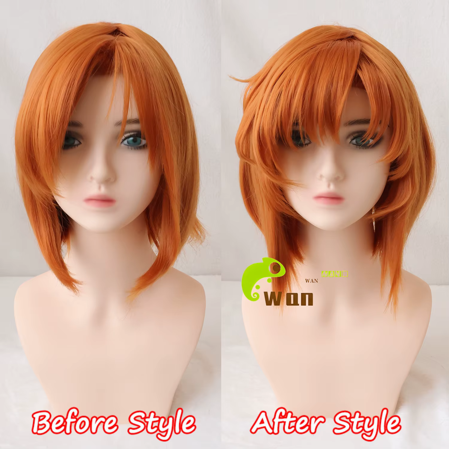 Anime Ryugu Rena Ryuugu Cosplay perruque 35 cm Orange femmes perruque résistant à la chaleur cheveux