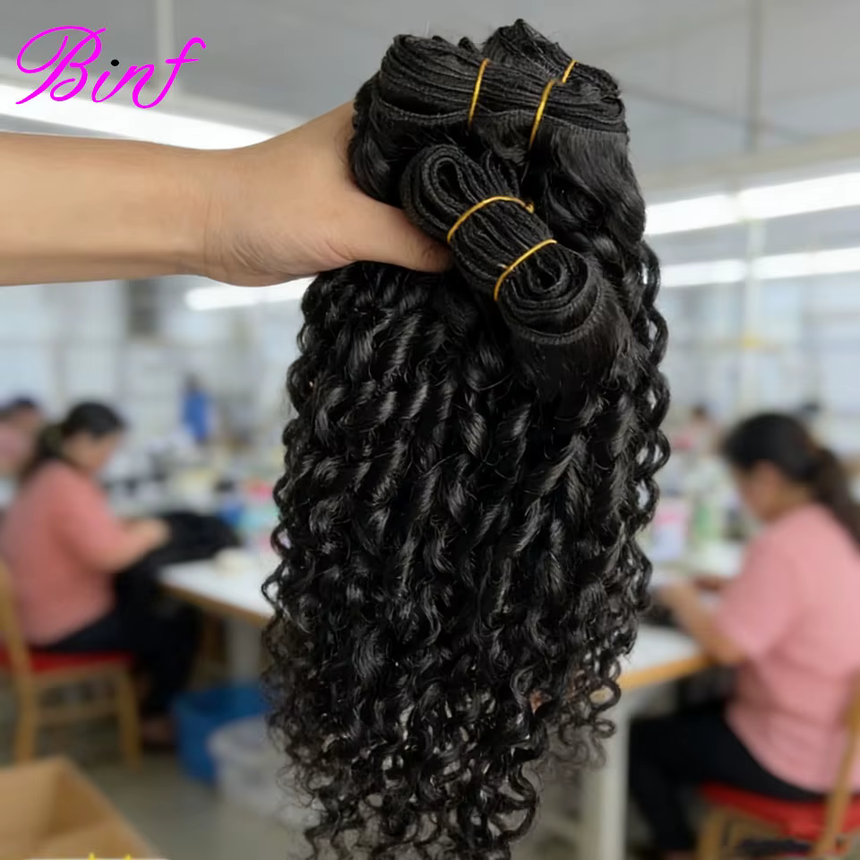 Lots de Cheveux Humains Bouclés Pixie, Bundles de Cheveux Bouclés Profonds, Tissage de Cheveux Brési