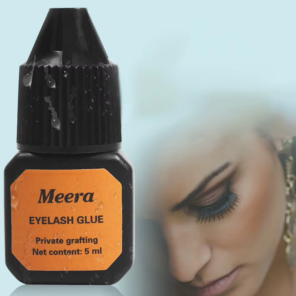 Colle pour extensions de cils Meera 5 ml, adhésif professionnel pour greffe, tenue forte et imperméa