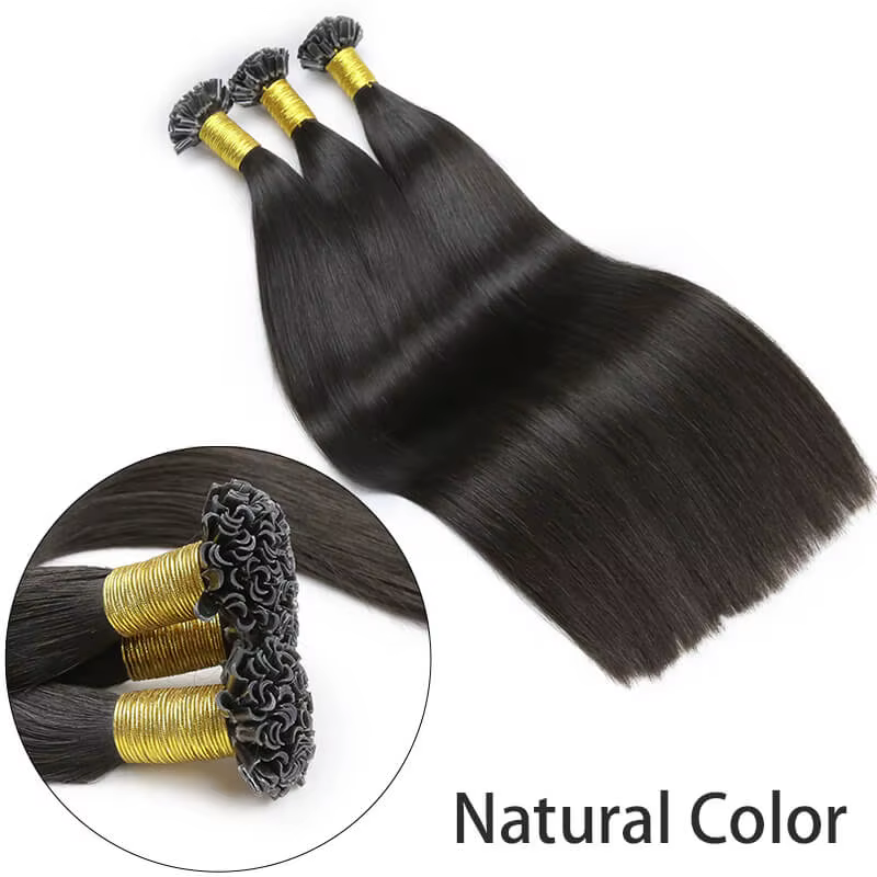 U pointe cheveux kératine Extensions cheveux humains Blonde droite Fusion Extensions de cheveux huma