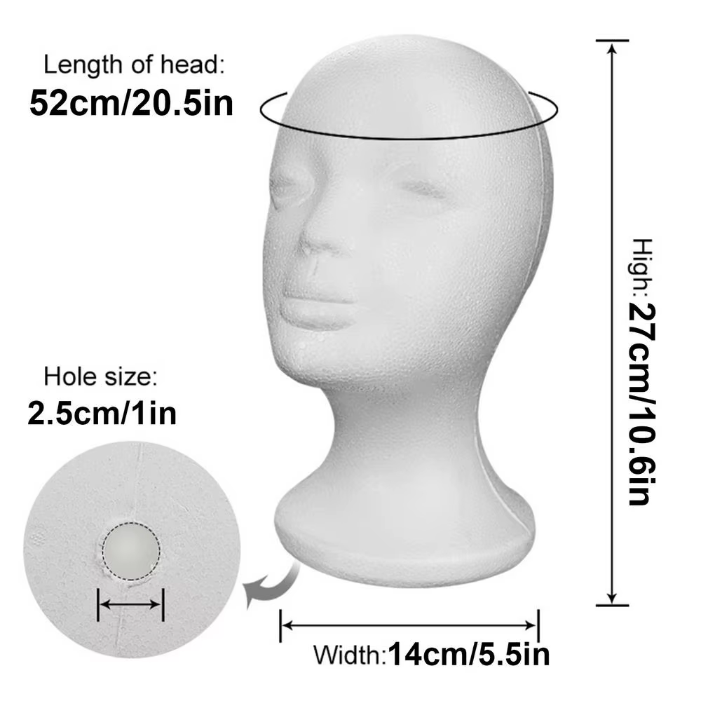 Tête de mannequin femme en mousse pour perruques, facile à utiliser, support de présentation pour pe