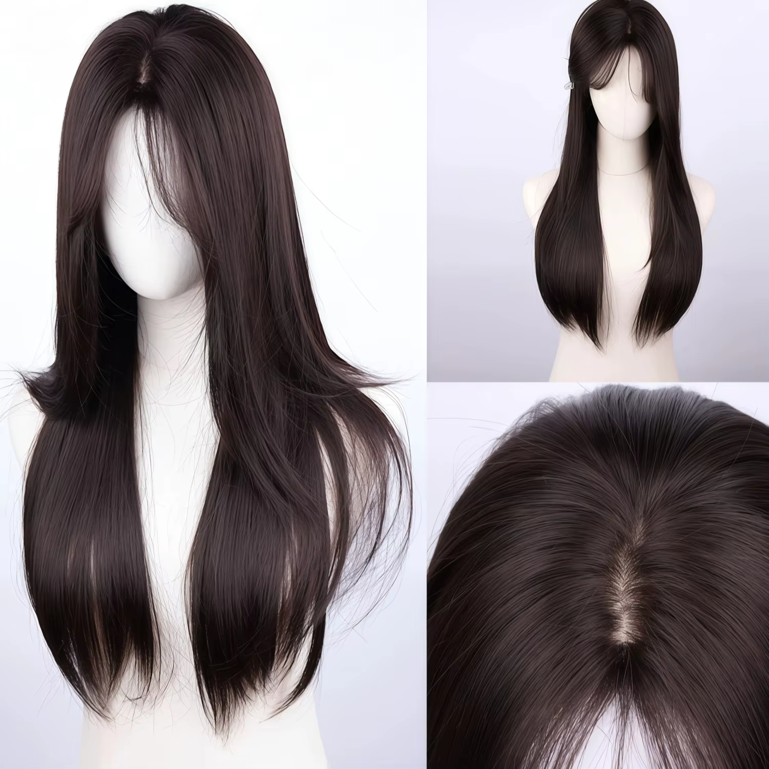 Perruque synthétique lisse noire naturelle de 28 pouces, adaptée aux femmes pour le carnaval, St. Jo