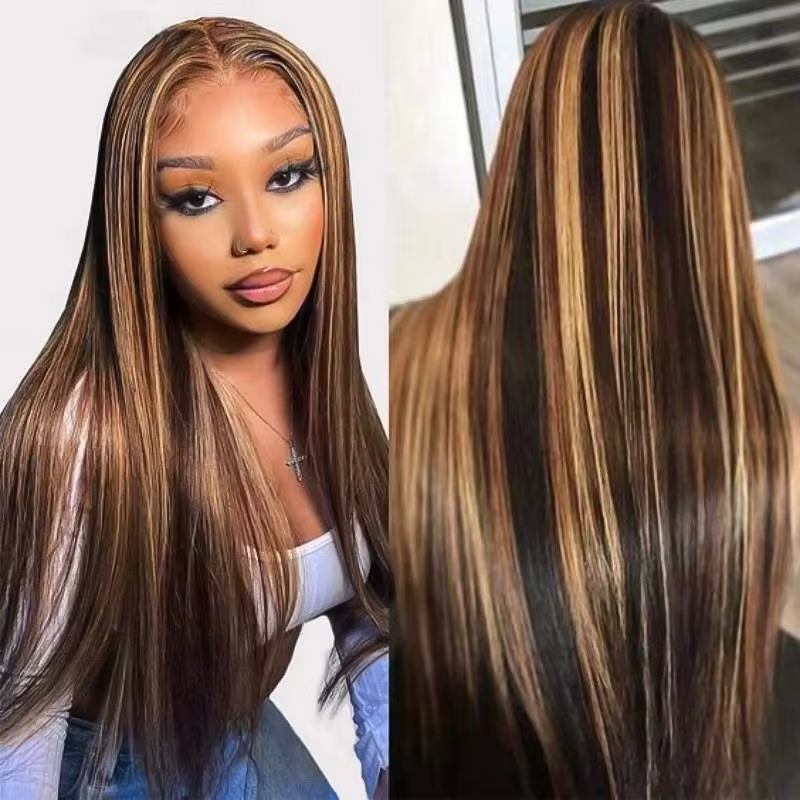 Perruque Highlight 30 pouces 13x4 13x6 HD Lace Frontal avec Ligne de Cheveux Naturelle Pré-épilée, B