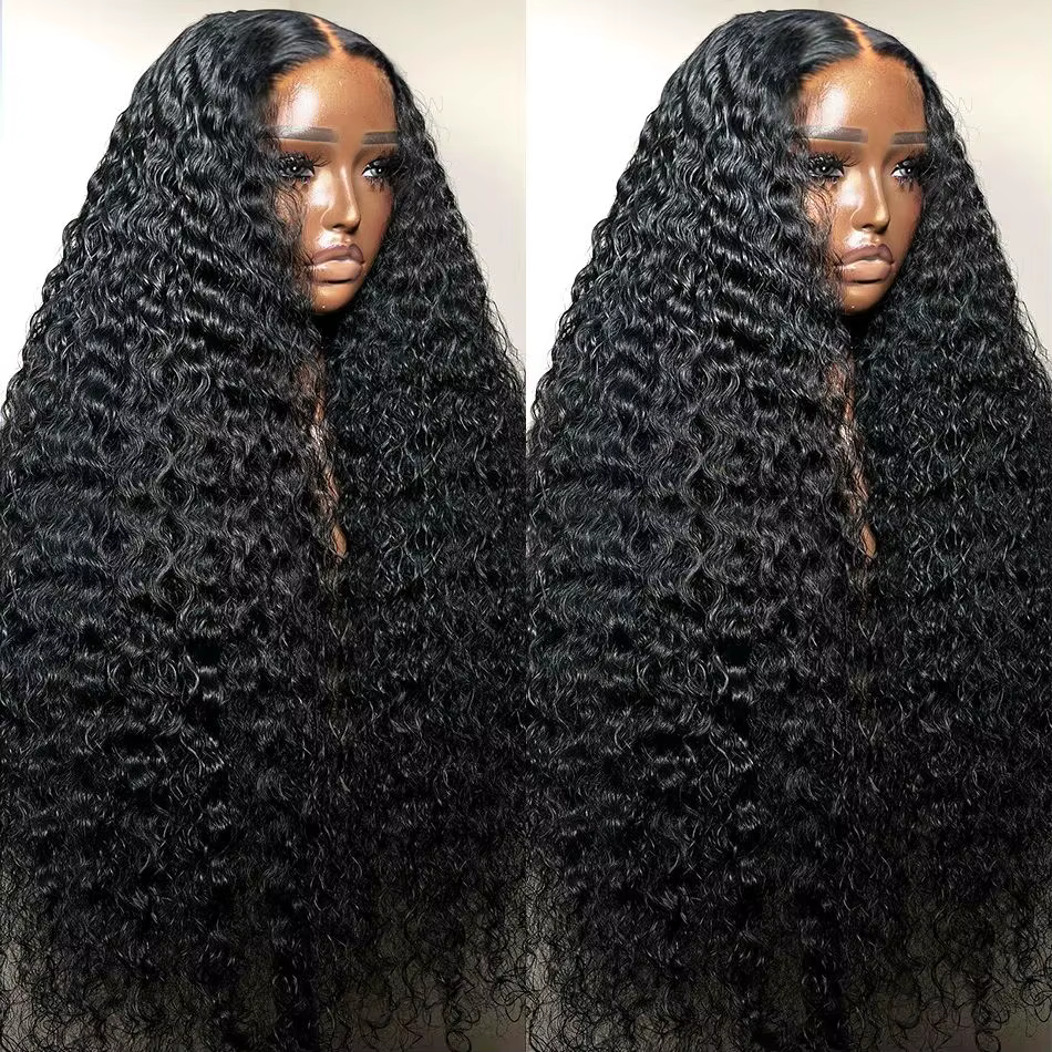 Perruque Lace Front Wig Deep Wave sans colle transparente HD, perruque Frmetals, pre-à-porter, ferme
