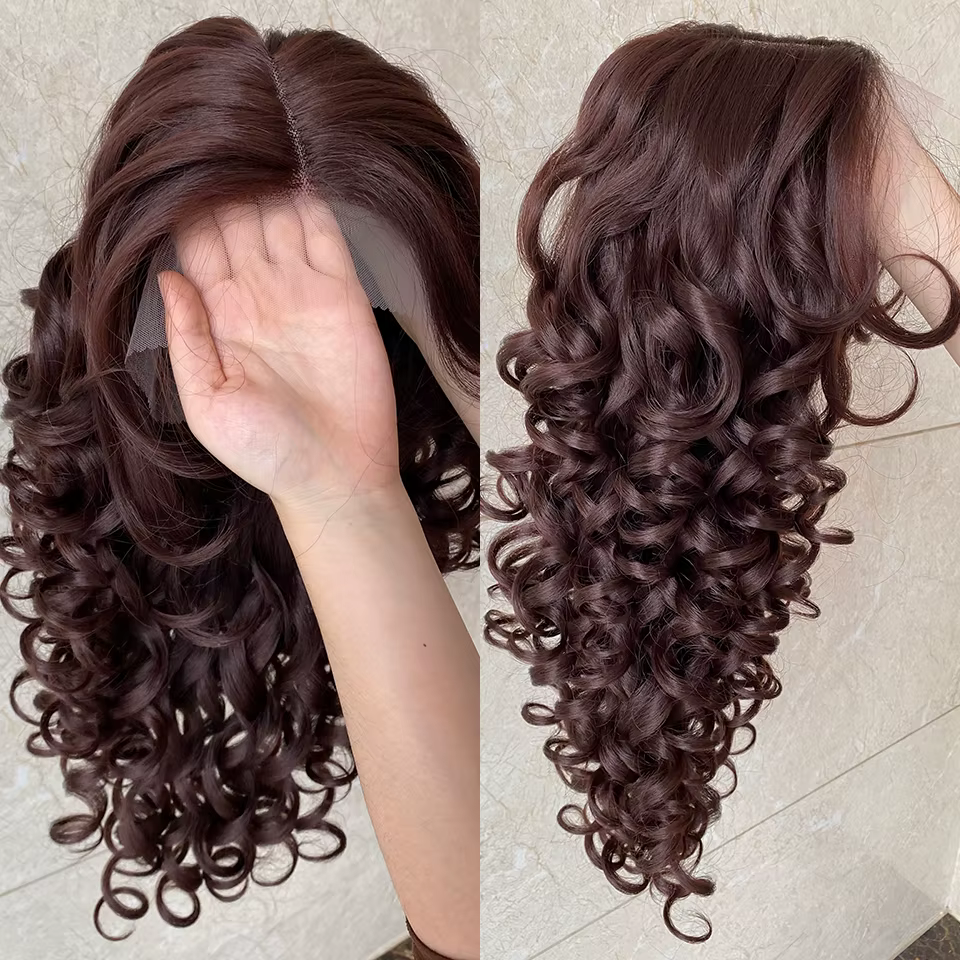 Latisha – perruque Lace Front Wig synthétique bouclée Afro, 24 pouces, 13x4,5x1, cheveux de Cosplay,