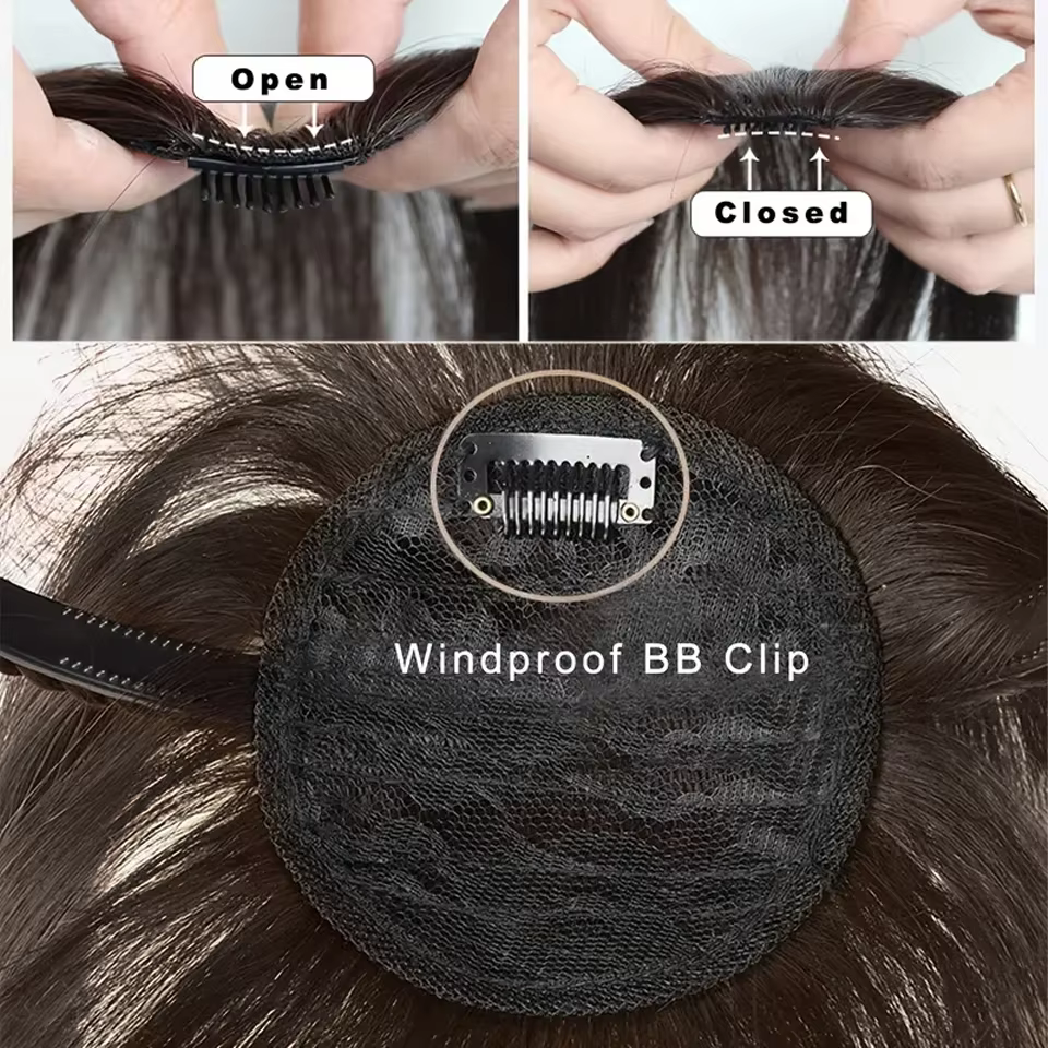 LUPU – bandeau tressé Chic avec frange et frange à clipser, Extensions capillaires synthétiques liss