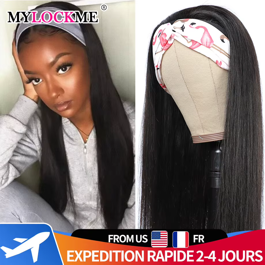 MYLOCKcloser-Perruque Brésilienne Naturelle Remy, Cheveux Lisses, Sans Colle, Faite à la Machine, Li