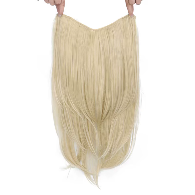 Extension capillaire synthétique longue et lisse de 22 pouces, légèrement bouclée, accessoires de ch