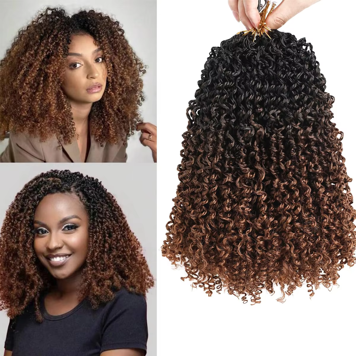 Extensions de cheveux au crochet Yanky Twist | 8" 10" 12" 14" de longueurs | 7 pièces/paquet |