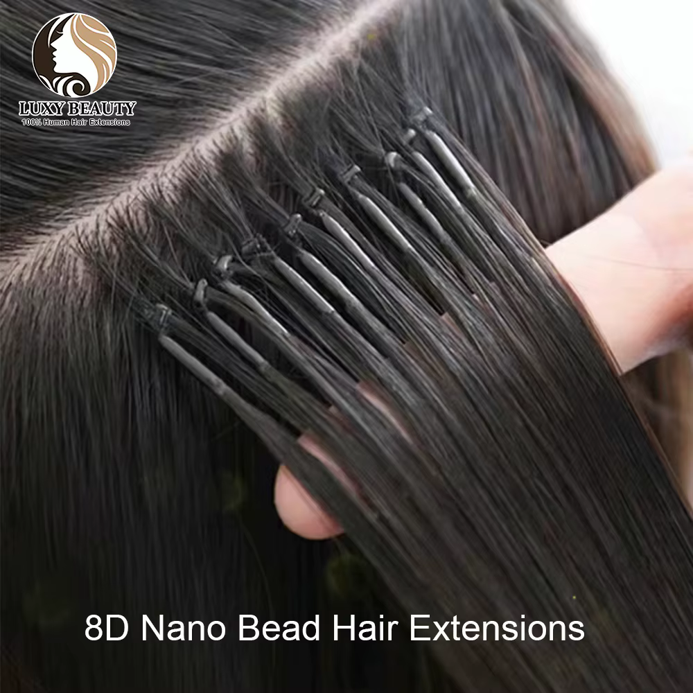 8D Micro perle Extensions de cheveux humains Silicone Nano anneau Extension de cheveux Invisible Min