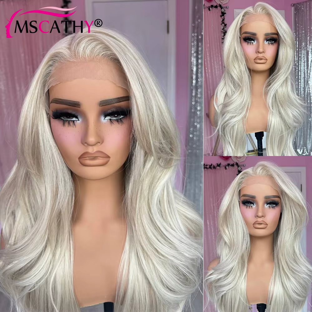 Perruques en cheveux humains blondes perlées superposées 220% pour femmes, perruque ondulée sans col