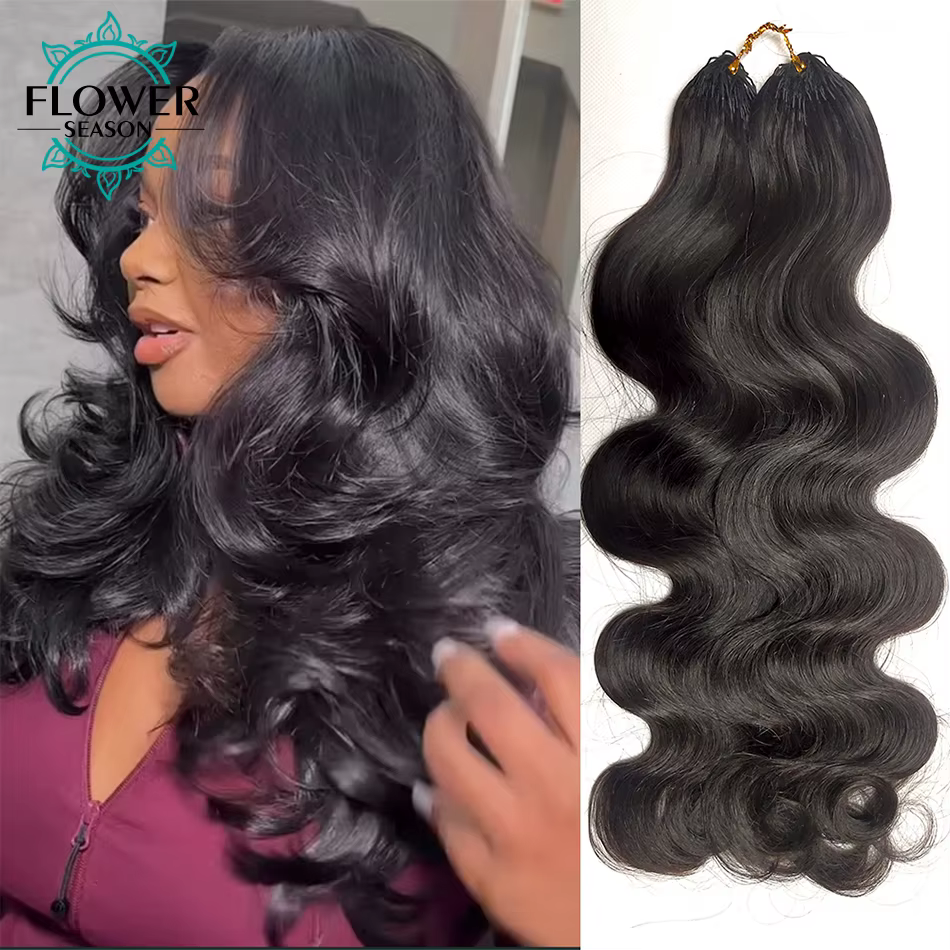Extensions de Cheveux Naturels au Crochet Pré-Mathiés Sans Nministériels d, Vague de Corps, Plume, S