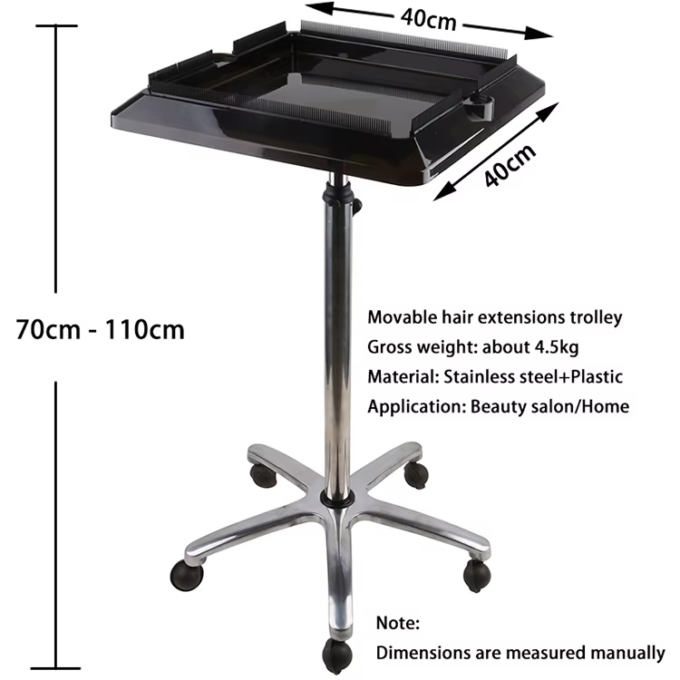 Plateau d'organisation intelligent pour coiffure, vente en gros, mobile et pliable, en acier inoxyda