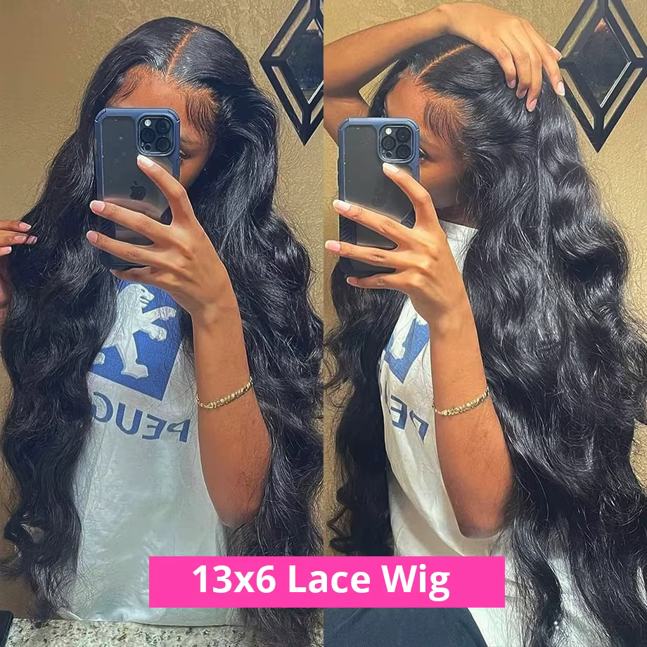Perruque Lace Front Wig Body Wave Brésilienne Naturelle, Cheveux Bouclés, Sans Colle, 13x6, 13x4, HD