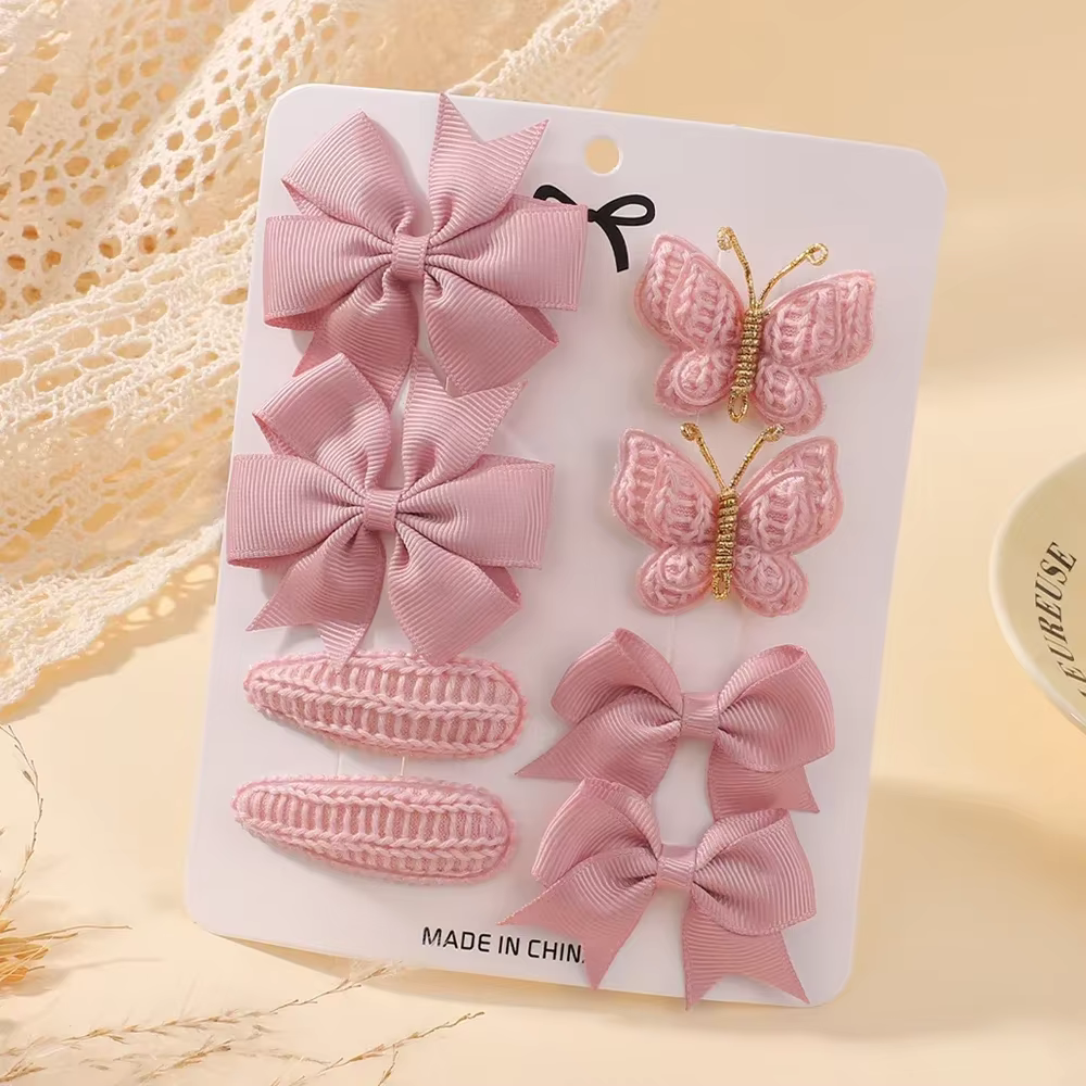 Pinces à cheveux papillon mignonnes faites à la main et ensemble de clips BB pour bébés filles, Barr