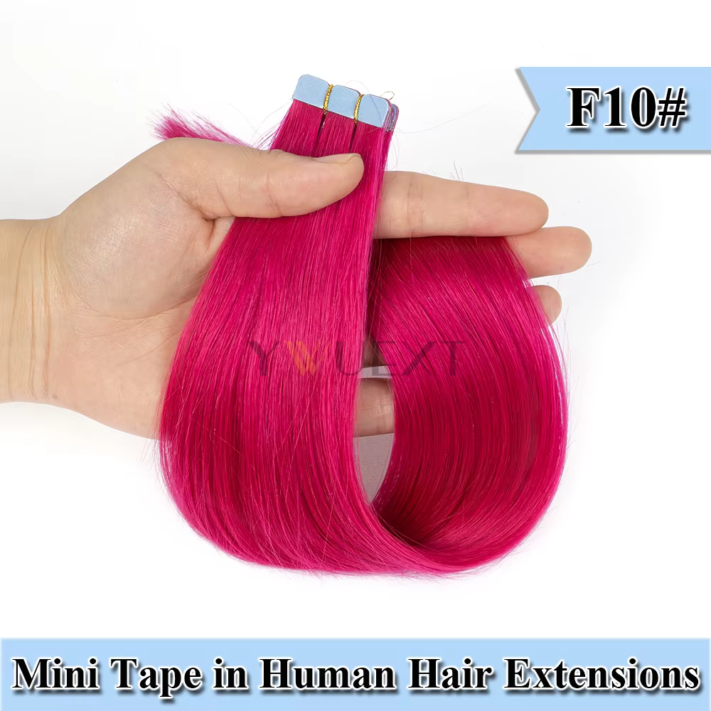 Mini bande de cheveux humains de 12 à 20 pouces, couleurs fantaisie, Extensions de cheveux naturels 