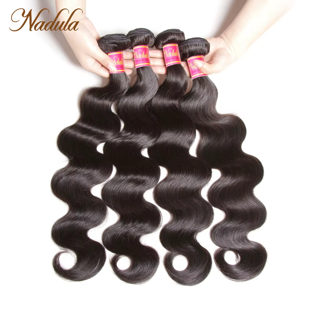 Nadula Hair Body Wave 4 pièces/lot, mèches brésiliennes 100% cheveux humains, extensions de cheveux 