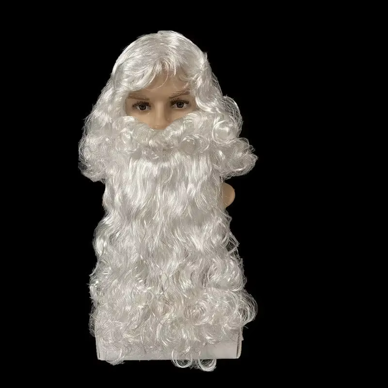 Ensemble barbe et perruque de Père Noël, barbe blanche pour cosplay de Père Noël, accessoires de cos