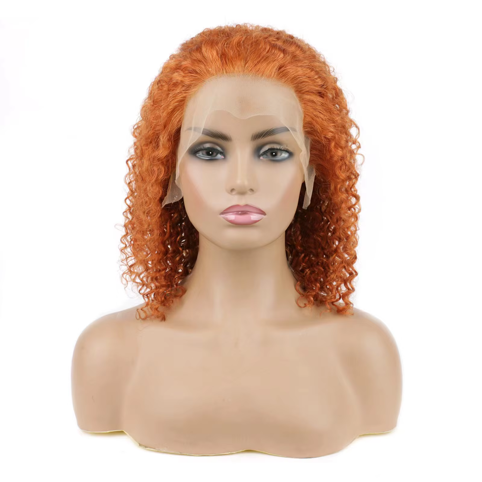 VideoOrange-Perruque Bob Lace Front Naturelle pour Femme, Cheveux Courts Bouclés caution, Transparen