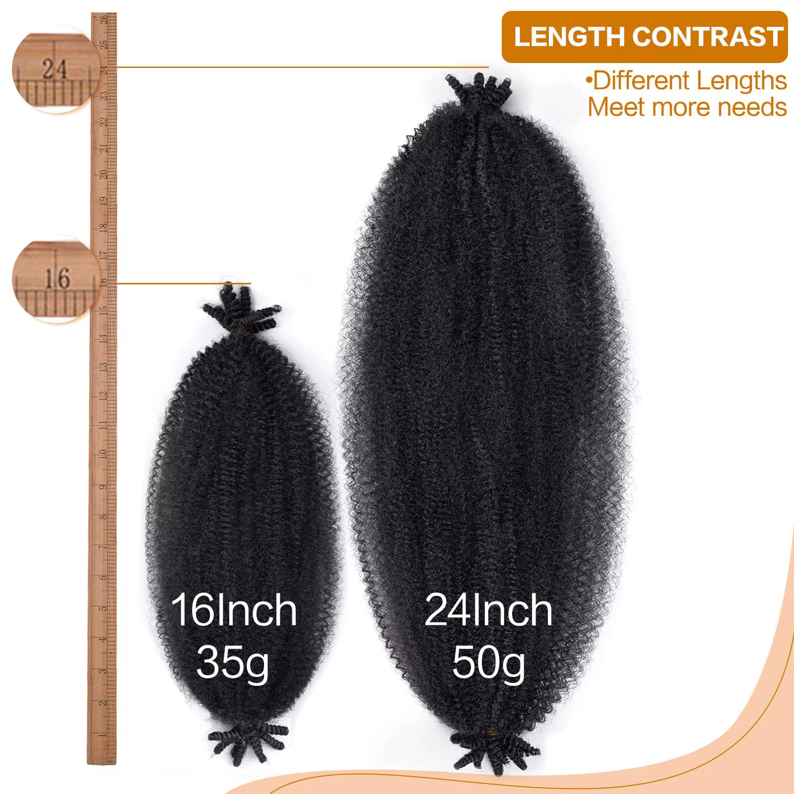 Cheveux Afro torsadés élastiques pré-séparés, adaptés aux Locs doux endommagés, tresses synthétiques