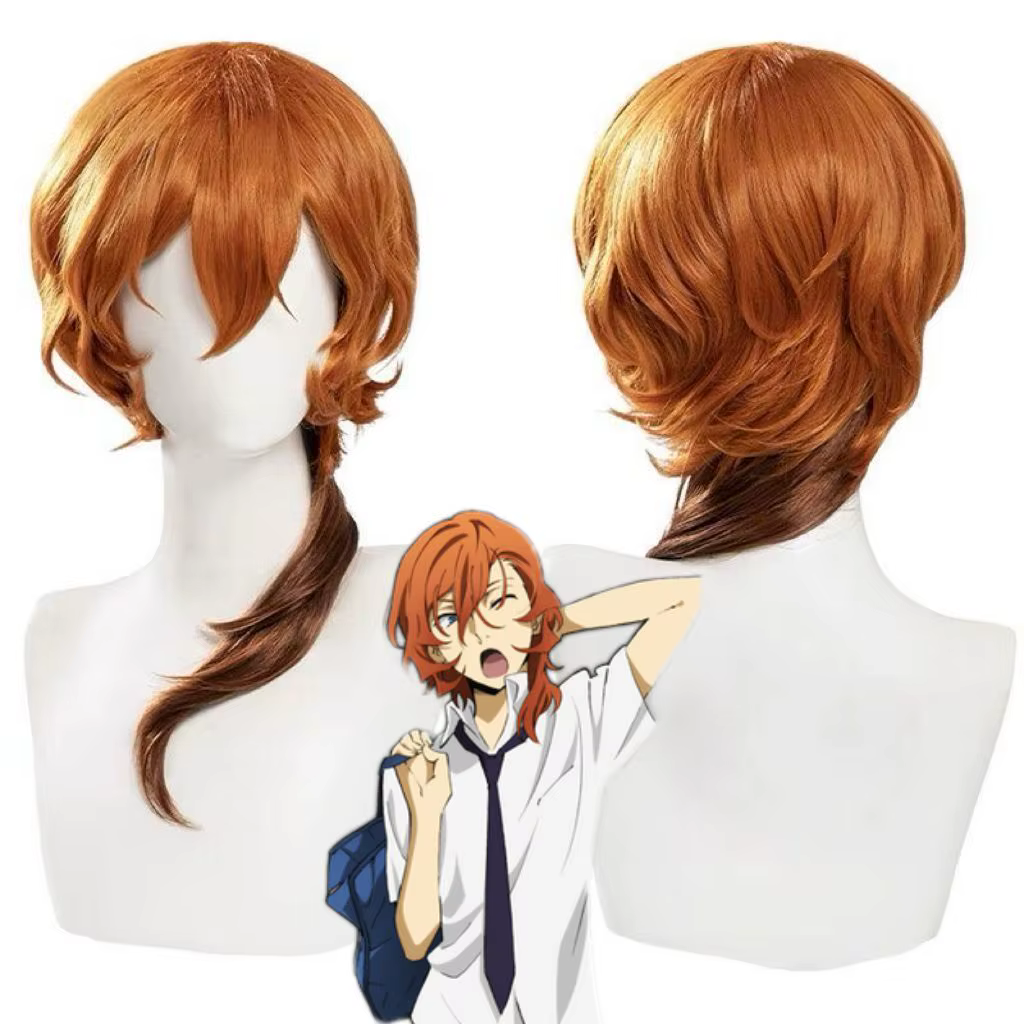 Vente de liquidation! Perruque de cosplay Chuya Nakahara économique | Fibre résistante à la chaleu