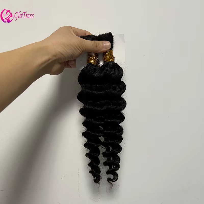 Extensions de cheveux humains en vrac de vague profonde de cheveux 100% cheveux brésiliens vierges R