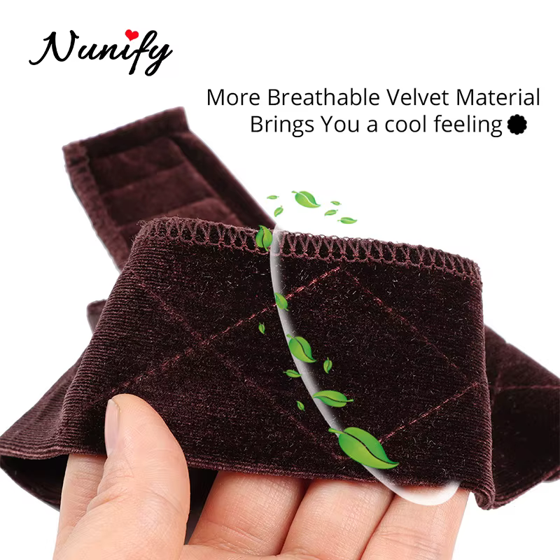 Nunify anti-dérapant doux velours femmes perruque poignées bandeau femmes velours perruque accessoir