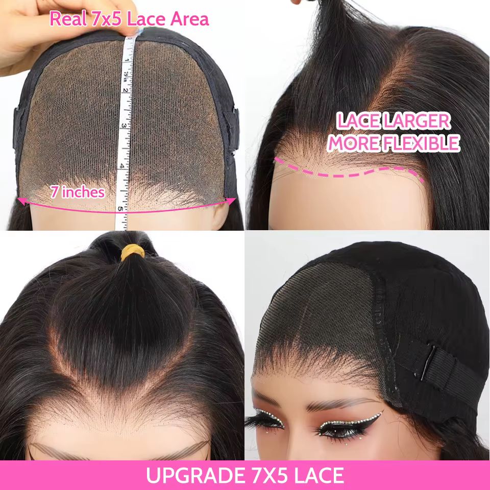 Wear Go – perruques brésiliennes sans colle ISEE, cheveux crépus lisses, 7x5 HD, 100%, pre-plucked,