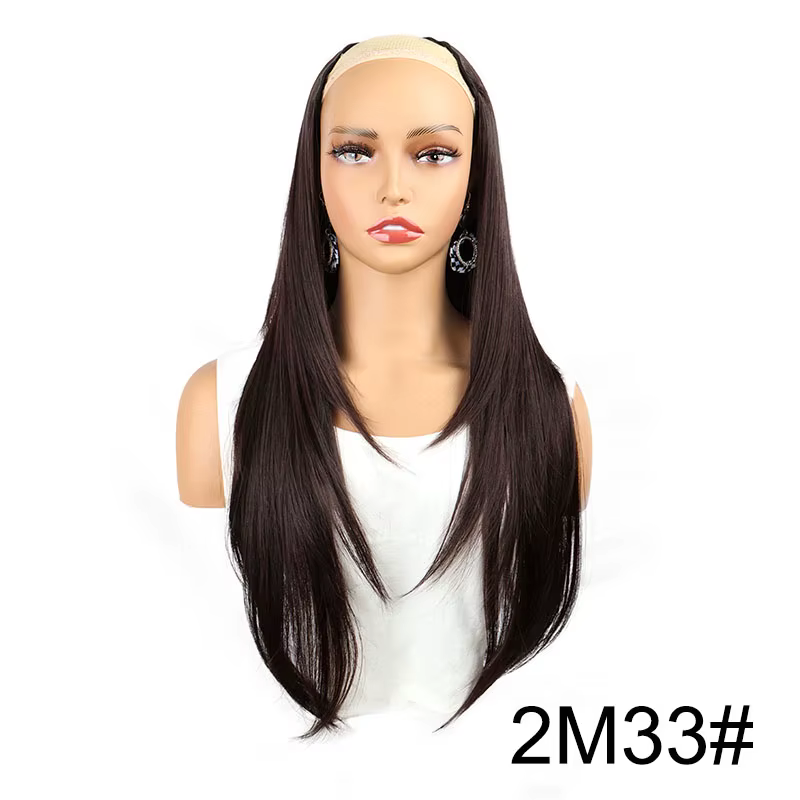 WIGSIN synthétique 55 cm en forme de V couches 4 Clips Extension de cheveux longs raides naturel Inv